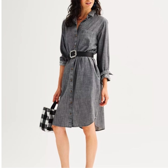 Sonoma - charcoal black denim chambray dress - Medium - NWOT - Picture 1 of 9